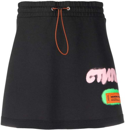 logo patch A-line skirt