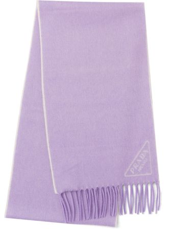 Shop Prada intarsia-logo scarf with Express Delivery - FARFETCH