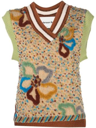 Andersson Bell floral-embroidered Sweater Vest - Farfetch