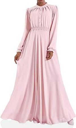Amazon.com: HZUX Long Sleeve Muslim Women's Long Dress Crewneck Women Dubai Dress Kaftan Abayas : Clothing, Shoes & Jewelry
