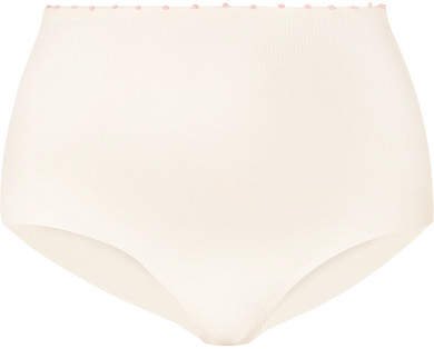Corsica Knotted Stretch-crepe Bikini Briefs - White