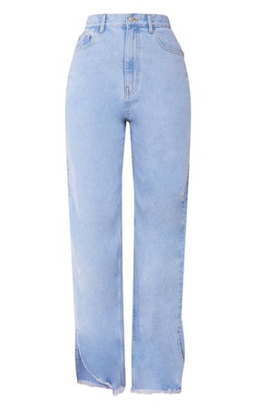 Tall Light Blue Wash Recycled Basic Wide Leg Jeans | PrettyLittleThing CA