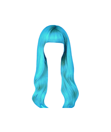Cyan Neon Blue Bangs Hair (Dei5 edit)