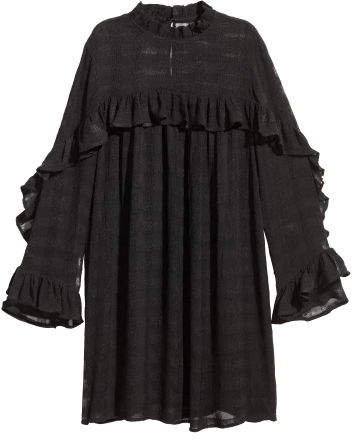 Textured-weave Dress - Black