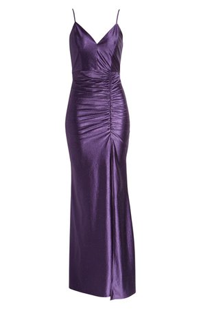 LNL Love, Nickie Lew Ruched Glitter Gown | Nordstrom