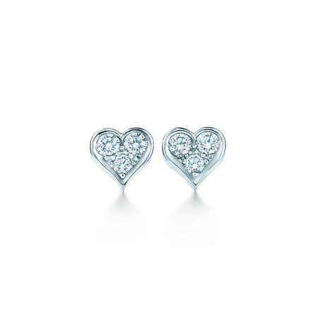 Tiffany Diamond Heart Earrings