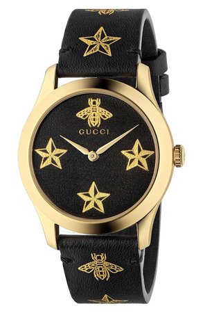 Gucci G-Timeless Leather Strap Watch, 36mm | Nordstrom