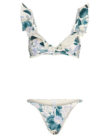Zimmermann Cassia Ruffled Floral Bikini Set | INTERMIX®