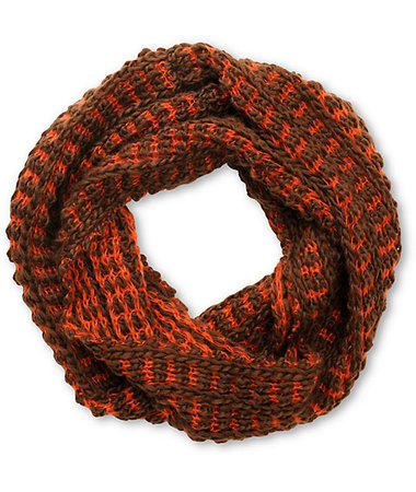 D&Y Red Two Tone Chunky Knit Infinity Scarf | Zumiez