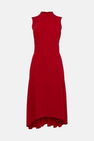 Soft Tailored High Low Midi Dress | Karen Millen