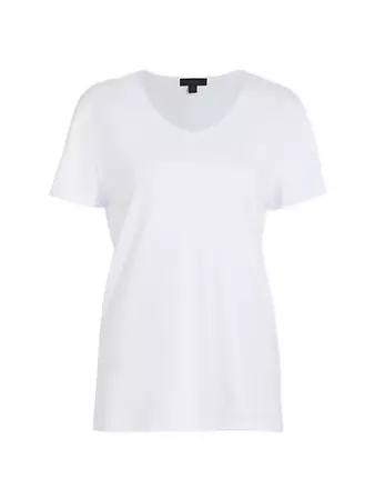Shop Saks Fifth Avenue COLLECTION Short-Sleeve V-Neck T-Shirt | Saks Fifth Avenue