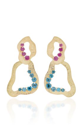 18k Yellow Gold Earrings18k Yellow Gold, Rhodolite, And Topaz Earrings By Hueb | Moda Operandi