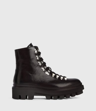 ALLSAINTS US: Womens Wanda Leather Boots (black)