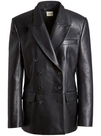 KHAITE double-breasted Leather Jacket