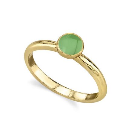 14K Gold Dipped Small Round Enamel Ring