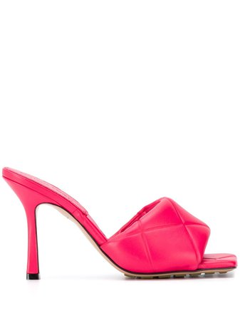 Pink Bottega Veneta matelassé padded sandals - Farfetch