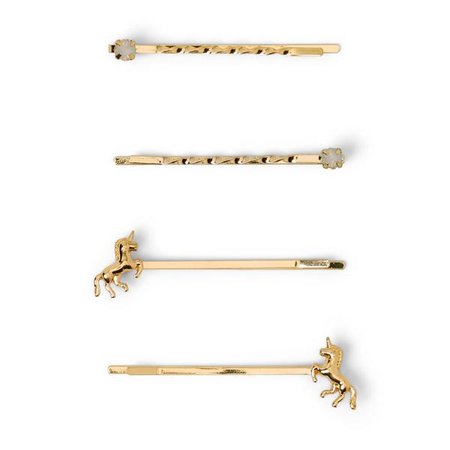 Accessories Gold Unicorn Gem Hair Pins 4-Pack by Crazy 8
