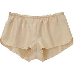 scalloped edge cream underwear shorts