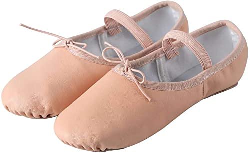 Amazon.com | Linodes Genuine Leather Ballet Shoes/Ballet Slippers/Dance Shoes for Women and Girls-Nude-7M | Ballet & Dance