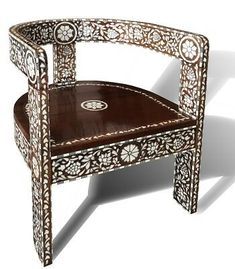 Mother of pearl inlay chair