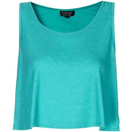 Turquoise Cropped Tank Top