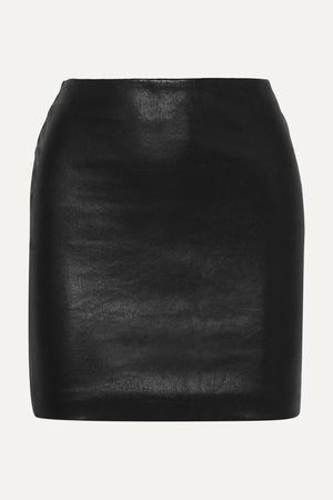 Black Loattan stretch-leather mini skirt | The Row | NET-A-PORTER