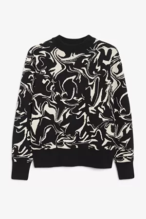 Soft knit sweater - Abstract print - Knitted tops - Monki WW