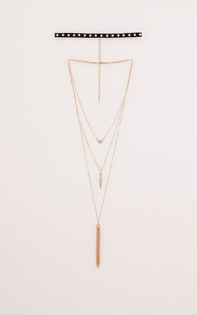 Rose Gold Tassel Layered Choker - Jewellery - PrettylittleThing | PrettyLittleThing