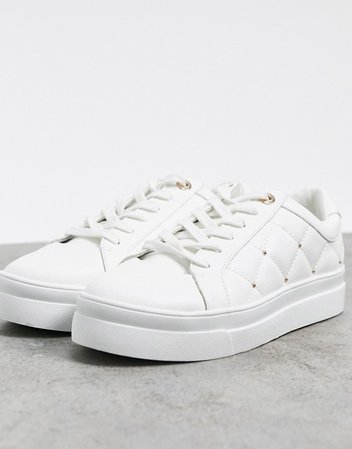 Topshop quilted sneaker in white | ASOS