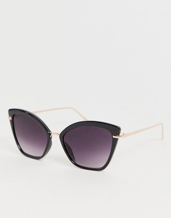 ASOS DESIGN cat eye sunglasses with metal nose bridge | ASOS