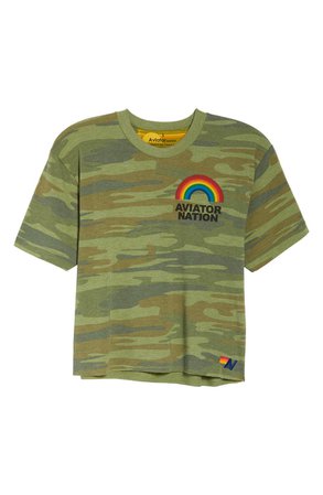 Aviator Nation Rainbow Camouflage Boyfriend T-Shirt | Nordstrom