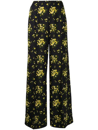 Emilia Wickstead Floral Print Wide Leg Trousers - Farfetch