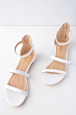 Cute White Sandals - Flat Sandals - Vegan Leather Sandals