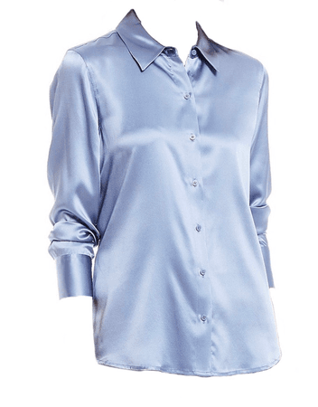 blue silk blouse