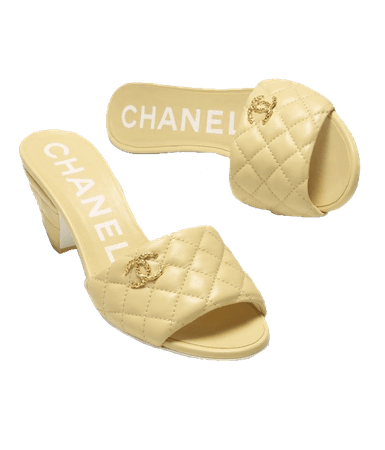 Chanel yellow sandals