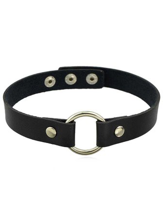 Punk Circle Choker Necklace in Black | Sammydress.com