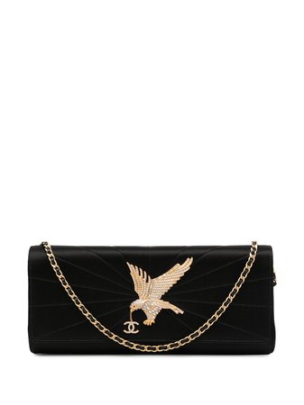 Chanel Pre-Owned 2001 eagle plaque flap shoulder bag - FARFETCH