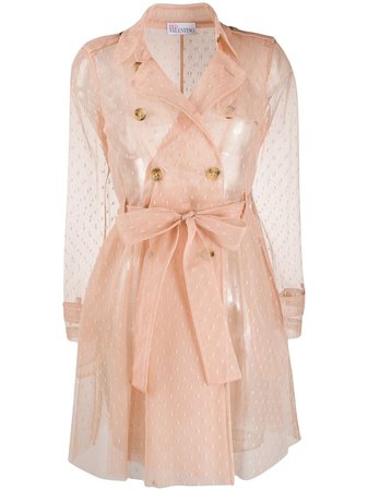 Shop RED Valentino point d'Esprit tulle trench coat with Express Delivery - Farfetch