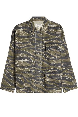 Printed Jacket in Cotton and Linen Gr. 3