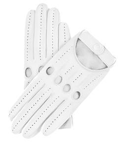 Women's Classic Leather Driving Gloves White Alessa – Leather Gloves Online