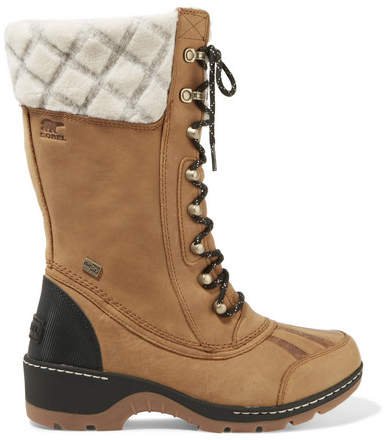Whistler Wool-trimmed Waterproof Leather Boots - Tan