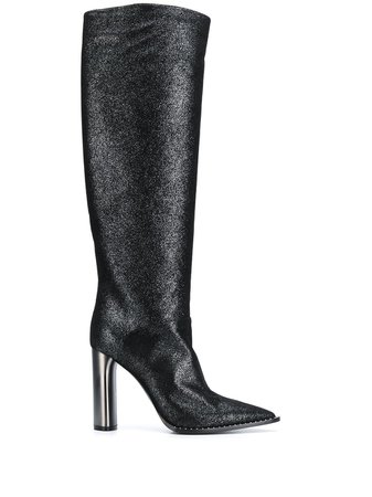 Casadei Glitter Pointed Toe knee-high Boots - Farfetch