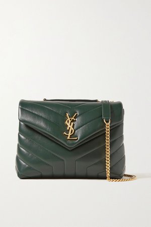 Dark green Loulou small quilted leather shoulder bag | SAINT LAURENT | NET-A-PORTER