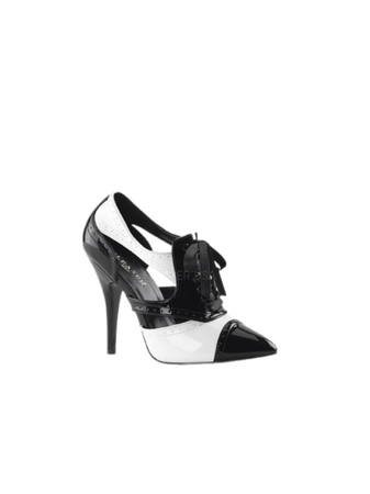 black white oxford heels shoes