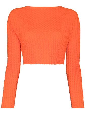Issey Miyake textured cropped top - FARFETCH