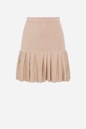 Embossed monogram flounced mini skirt