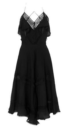 black dress boho