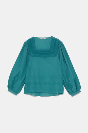 EMBROIDERED TOP - View All-SHIRTS | BLOUSES-WOMAN | ZARA United States