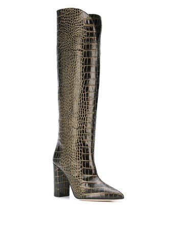 Paris Texas Crocodile Effect Knee-High Boots | Farfetch.com
