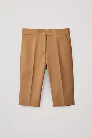 STRAIGHT COTTON SHORTS - brown - Shorts - COS IT